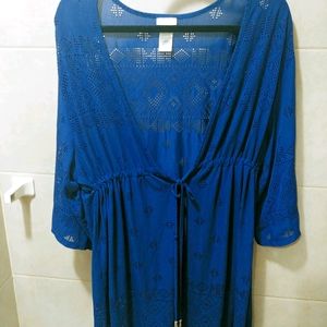 Royal blue beach cover up